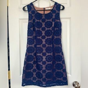 Blue Lace Mini Dress by Blu Pepper